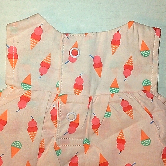 ☆NWT☆Newborn Girl Carter's Pretty Pink Ice Cream cones Dress Romper♡ - Picture 6 of 9